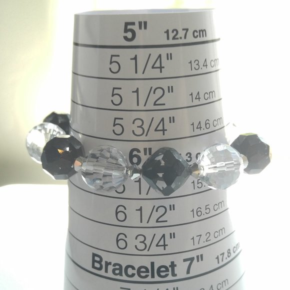 Handmade Swarovski Beaded Black/Crystal Bracelet - Picture 6 of 6